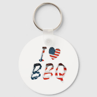 I Love BBQ, American Patriotic キーホルダー