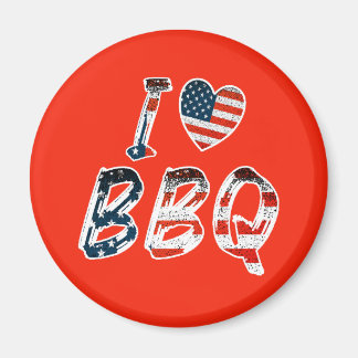 I Love BBQ, American Patriotic マグネット