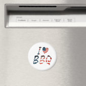 I Love BBQ, American Patriotic マグネット (インサイチュ (食洗機))