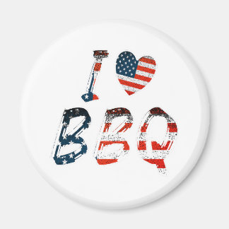 I Love BBQ, American Patriotic マグネット