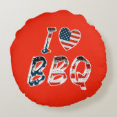 I Love BBQ, American Patriotic ラウンドクッション (裏面)