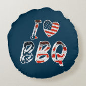 I Love BBQ, American Patriotic ラウンドクッション (裏面)