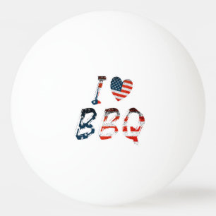 I Love BBQ, American Patriotic 卓球ボール