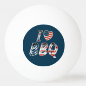 I Love BBQ, American Patriotic 卓球ボール (裏面)