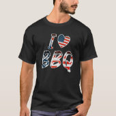 I Love BBQ, American Patriotic Tシャツ (正面)