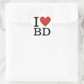 I Love ❤️ BD - Business Development Dept.ステッカー スクエアシール (バッグ)