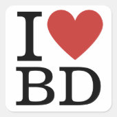 I Love ❤️ BD - Business Development Dept.ステッカー スクエアシール (正面)