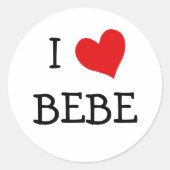 I Love Bebe ラウンドシール (正面)