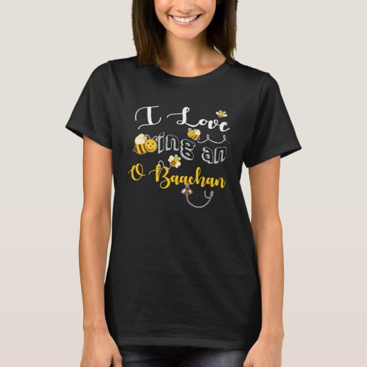 I love Bee ing O Baachan grandma cute pun Mothers Tシャツ (正面)