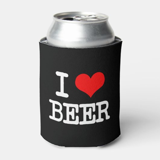 I Love Beer おもしろい Beer can cooler sleeve 缶クーラー (缶正面)