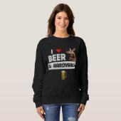 I Love Beer and Aardvarks Anteater Drinking Animal スウェットシャツ (正面フル)