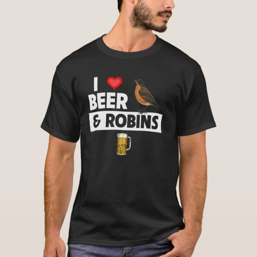 I Love Beer and American Robins Connecticut State  Tシャツ (正面)