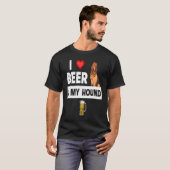 I Love Beer and My Bloodhound Hunting Dog Mom Dad  Tシャツ (正面フル)