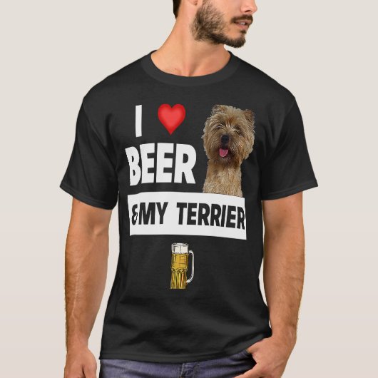I Love Beer and My Cairn Terrier Dog Mom Dad Drink Tシャツ (正面)