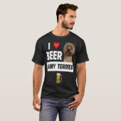 I Love Beer and My Cairn Terrier Dog Mom Dad Drink Tシャツ (正面フル)
