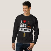 I Love Beer and My Min Pin Miniature Pinscher Drin スウェットシャツ (正面フル)