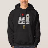 I Love Beer and My Samoyed Herding Paws Mom Dad Dr パーカ (正面)