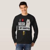 I Love Beer and My Samoyed Herding Paws Mom Dad Dr Tシャツ (正面フル)