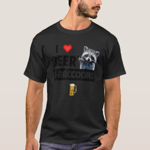 I Love Beer and Raccoons Coon通り猫好きDr. Tシャツ