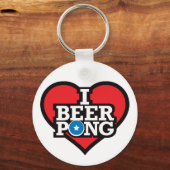 I Love Beer Pong - Red キーホルダー (正面)
