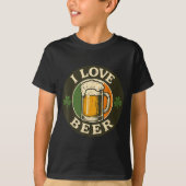 I Love Beer St Patrick Day Drinking Irieam Ireland Tシャツ (正面)
