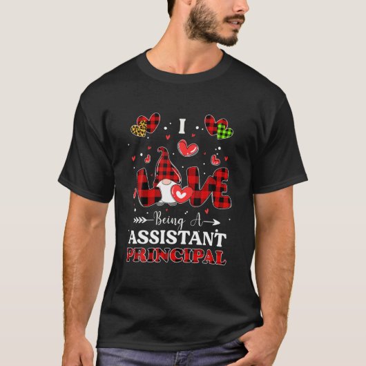 I Love Being A Assistant Principal Gnome Valentine Tシャツ (正面)