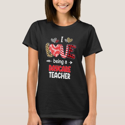 I Love Being A Daycare Teacher Valentines School V Tシャツ (正面)