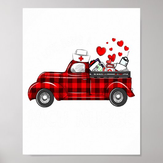 I Love Being A Nicu Nurse Valentine Buffalo Plaid  ポスター (正面)
