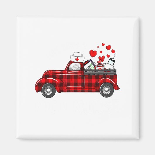 I Love Being A Nicu Nurse Valentine Buffalo Plaid  マグネット (正面)
