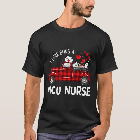 I Love Being A Nicu Nurse Valentine Buffalo Plaid  Tシャツ (正面)