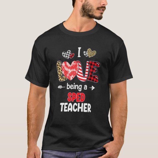 I Love Being A SPED Teacher Valentines School Vale Tシャツ (正面)