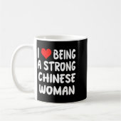 I Love Being A Strong Chinese Woman - Heart - Chin コーヒーマグカップ (左)