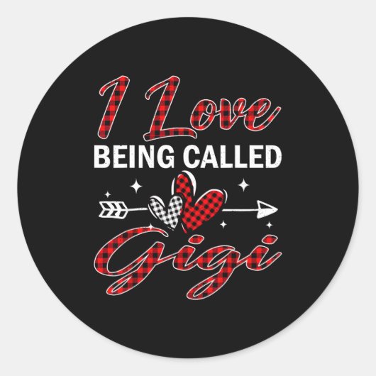 I Love Being Called Gigi Xmas Christmas Family ラウンドシール (正面)