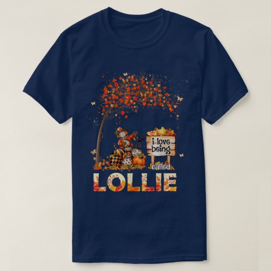 I Love Being Called Lollie Farmer Fall Leaves Autu Tシャツ (デザイン正面)