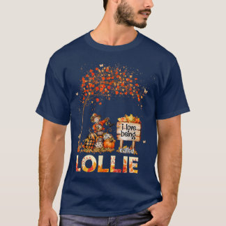 I Love Being Called Lollie Farmer Fall Leaves Autu Tシャツ