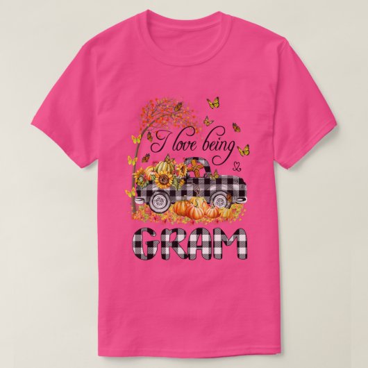 I love being GRAMLovely Truck Autumn Tシャツ (デザイン正面)