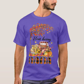 I Love Being Nana Pumpkin Truck Autumn Fall Thanks Tシャツ