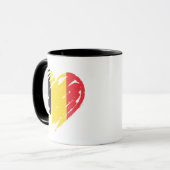I Love Belgium – ベルギー国旗のハート マグカップ (正面左)