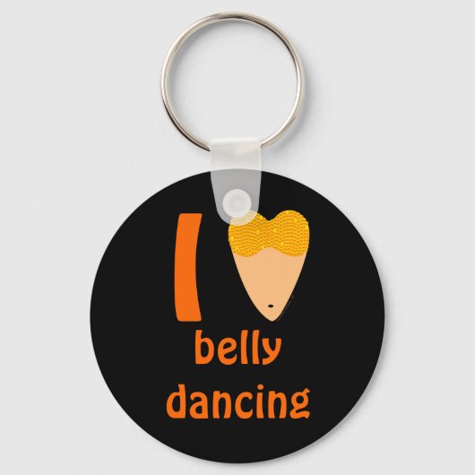 I Love Bellydancing Dancer Torso (Iハート) キーホルダー (正面)