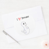 I Love Belugasステッカー ラウンドシール (封筒)