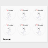 I Love Belugasステッカー ラウンドシール (シート)