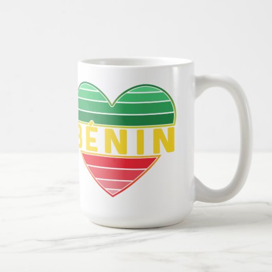 I Love Benin，ベナンハート コーヒーマグカップ (右)