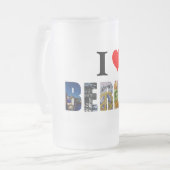 I Love Berlin Germanyドイツ旅行都市写真 フロストグラスビールジョッキ (正面左)