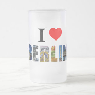 I Love Berlin Germanyドイツ旅行都市写真 フロストグラスビールジョッキ