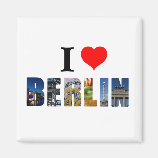 I Love Berlin Germanyドイツ旅行都市写真 マグネット (正面)