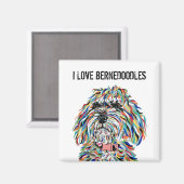 I Love Bernedoodles Magnet マグネット (正面/裏面)