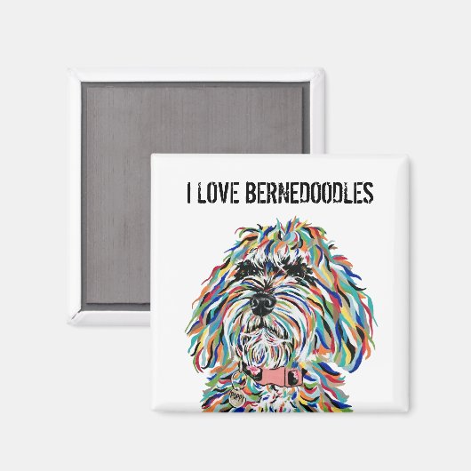 I Love Bernedoodles Magnet マグネット (正面/裏面)