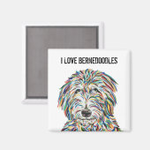 I Love Bernedoodles Magnet マグネット (正面/裏面)