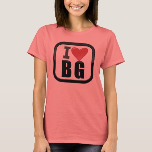 I LOVE/BG RINGER TEEハート Tシャツ (正面)