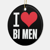 I Love Bi MeバイセクシュアルメンズBiプライドバイセクシュアルプライド セラミックオーナメント (左)